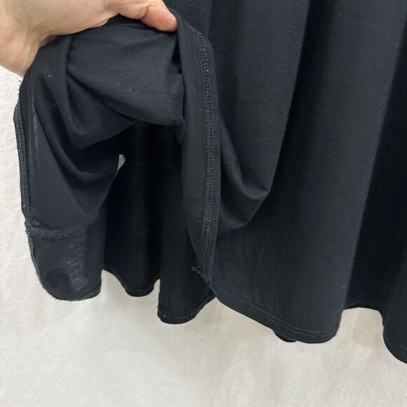 BomBom USA Lagenlook Oversized Black Midi Dress Womens Size S Cross Back Boho - Picture 10 of 11